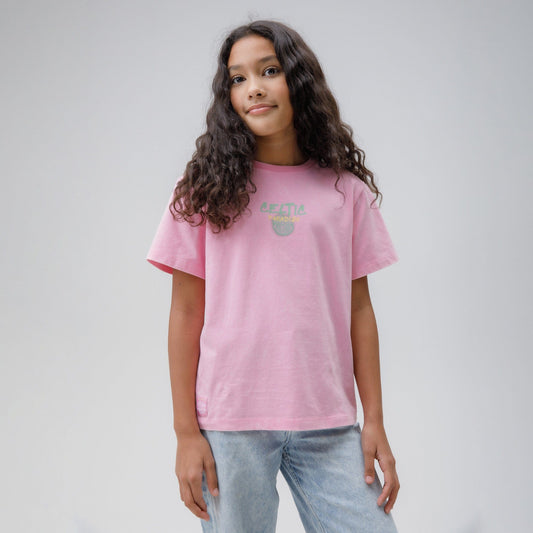Celtic Junior Paradise Print Pink T-Shirt