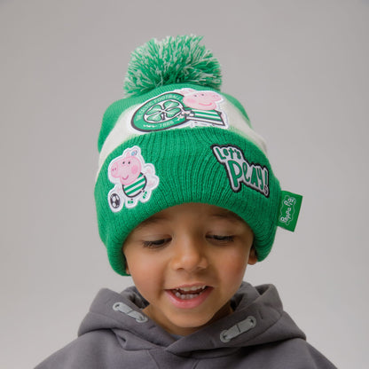 Celtic Junior Peppa Pig Green Beanie