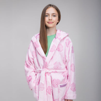 Celtic Junior Pink Clover Print Robe