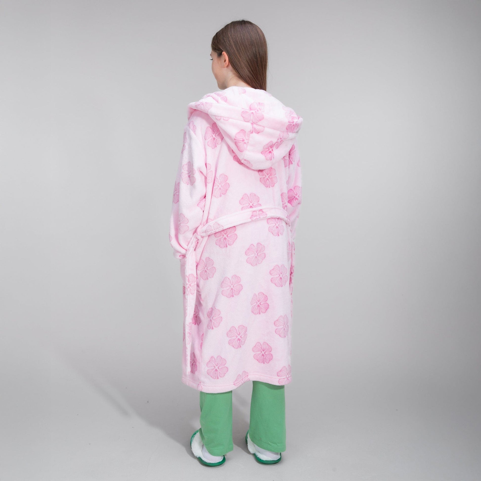 Celtic Junior Pink Clover Print Robe