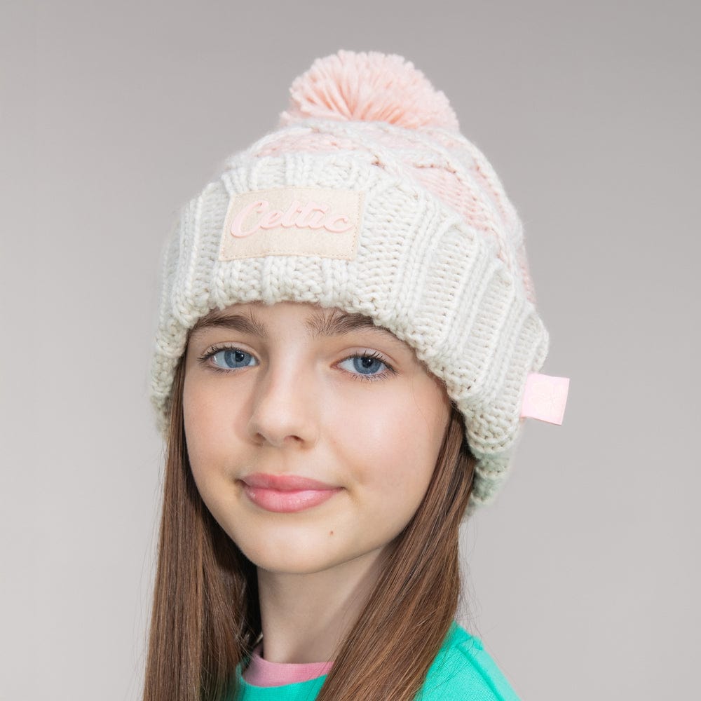 Celtic Junior Pink Pom Beanie