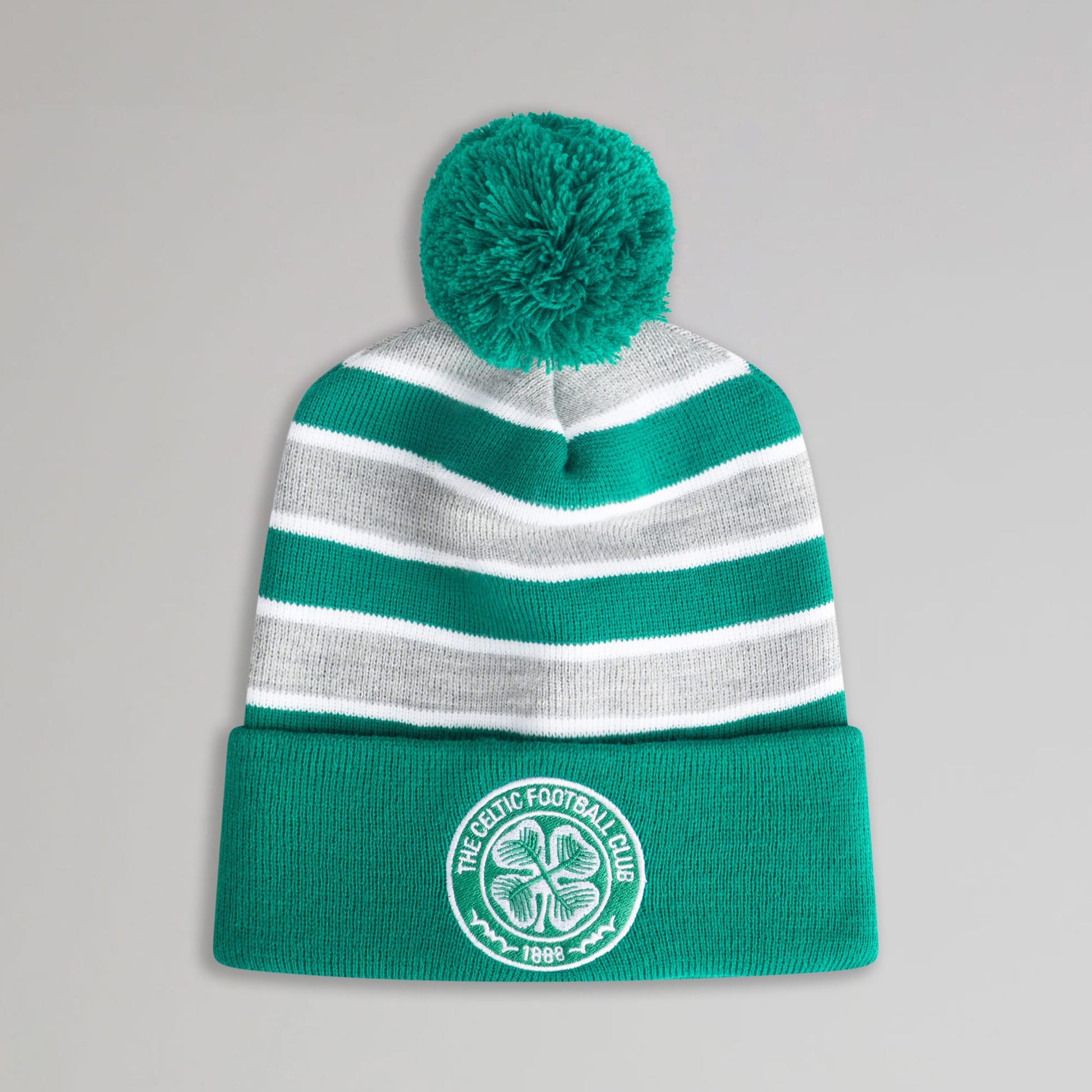 Celtic Junior Stripe Green Pom Beanie