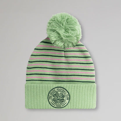 Celtic Junior Striped Pom Pom Beanie