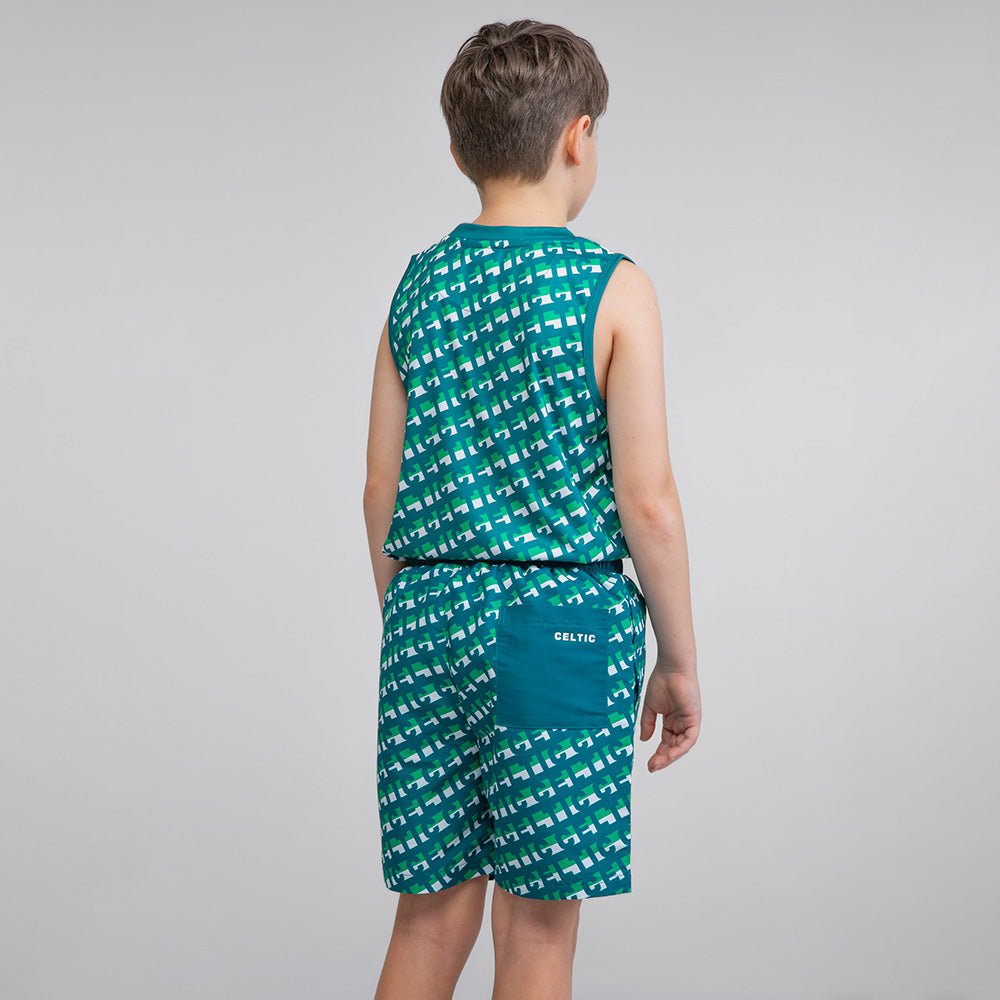 Celtic Junior Text Pattern Swim Shorts
