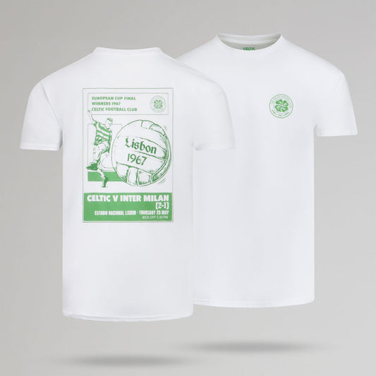 Celtic Lisbon Newspaper White T-Shirt