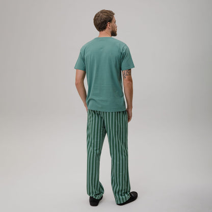 Celtic Men's Striped Green Trouser Pyjamas