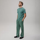 Celtic Crest Men's Stripe Green Trouser Pyjama Set