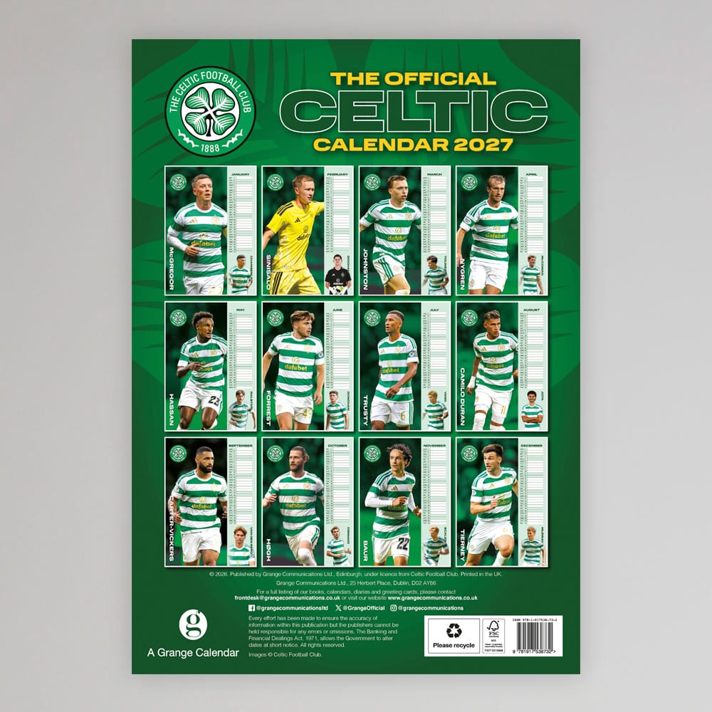 Celtic Official 2027 Player Calendar