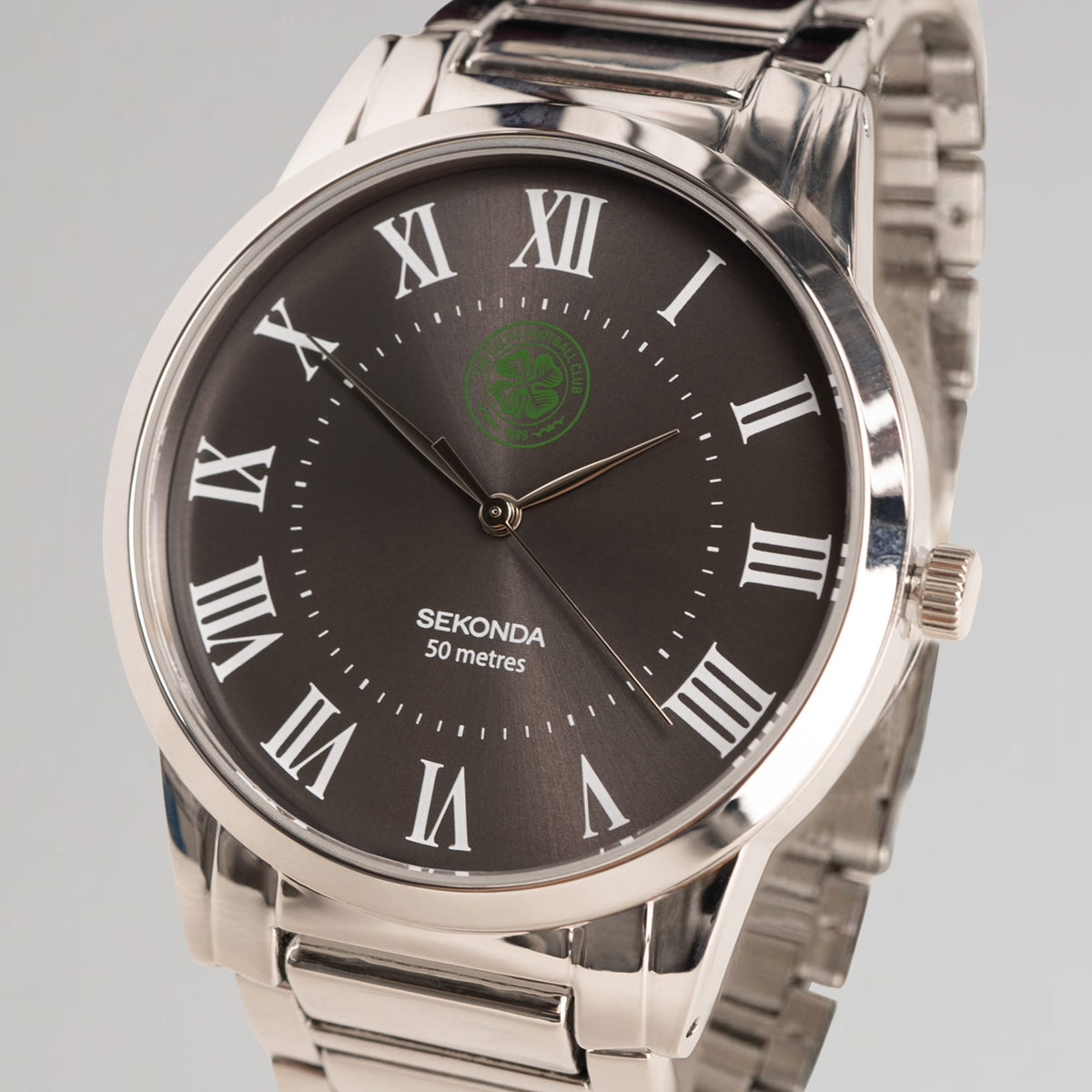 Celtic Sekonda Silver Classic Bracelet Black Dial Watch