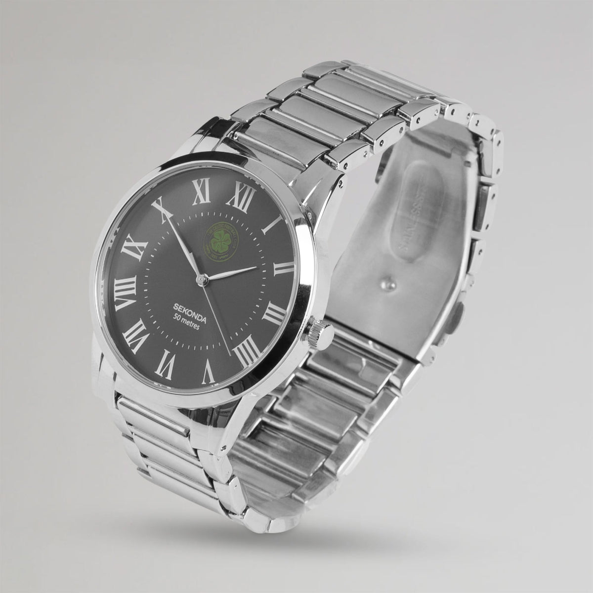 Celtic Sekonda Silver Classic Bracelet Black Dial Watch