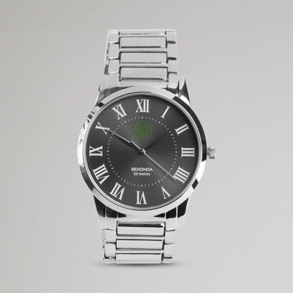 Celtic Sekonda Silver Classic Bracelet Black Dial Watch