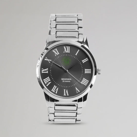 Celtic Sekonda Silver Classic Bracelet Black Dial Watch