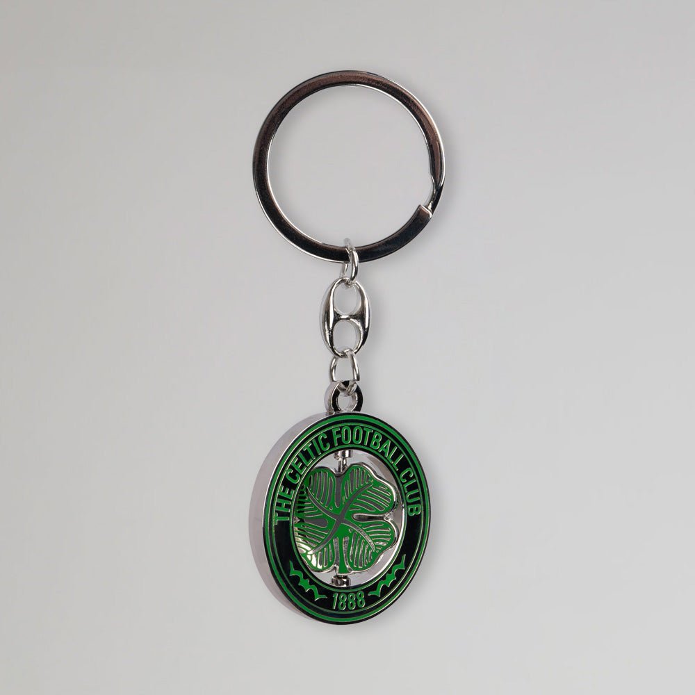 Celtic Silver Clover Spinner Keyring