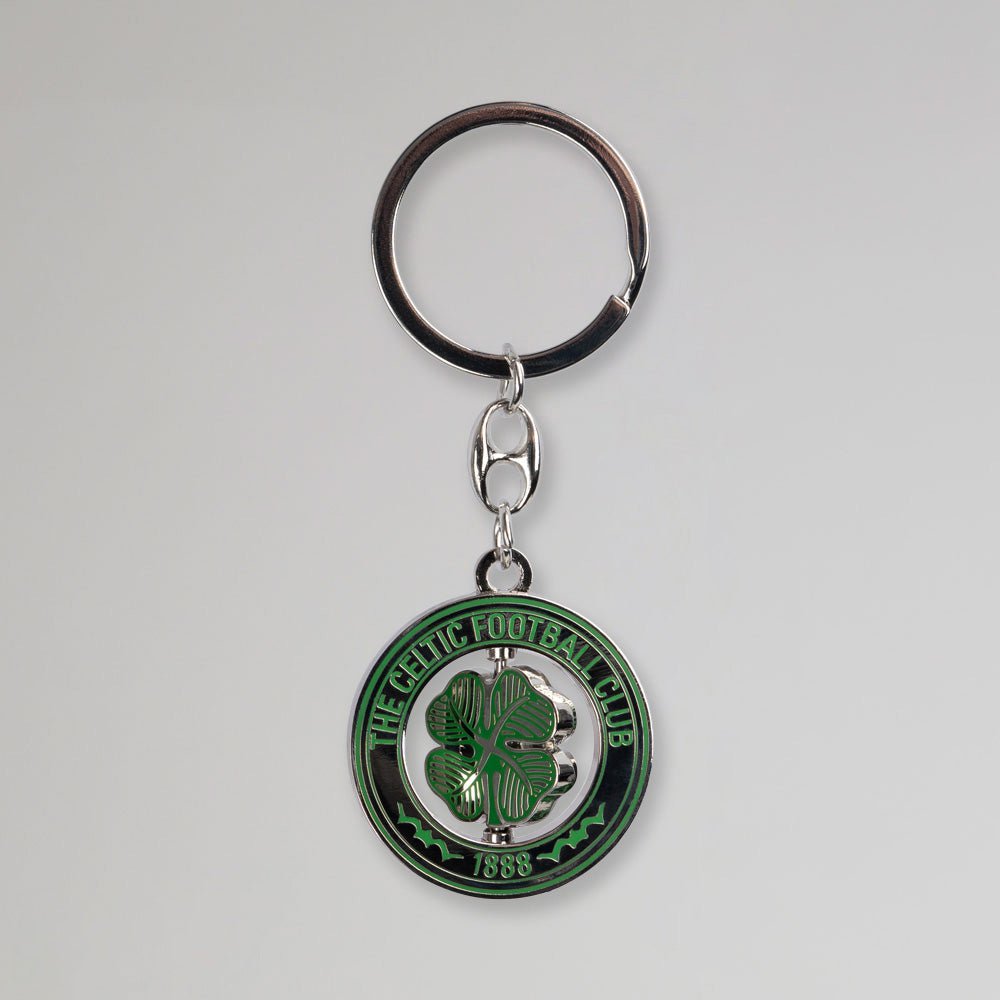 Celtic Silver Clover Spinner Keyring