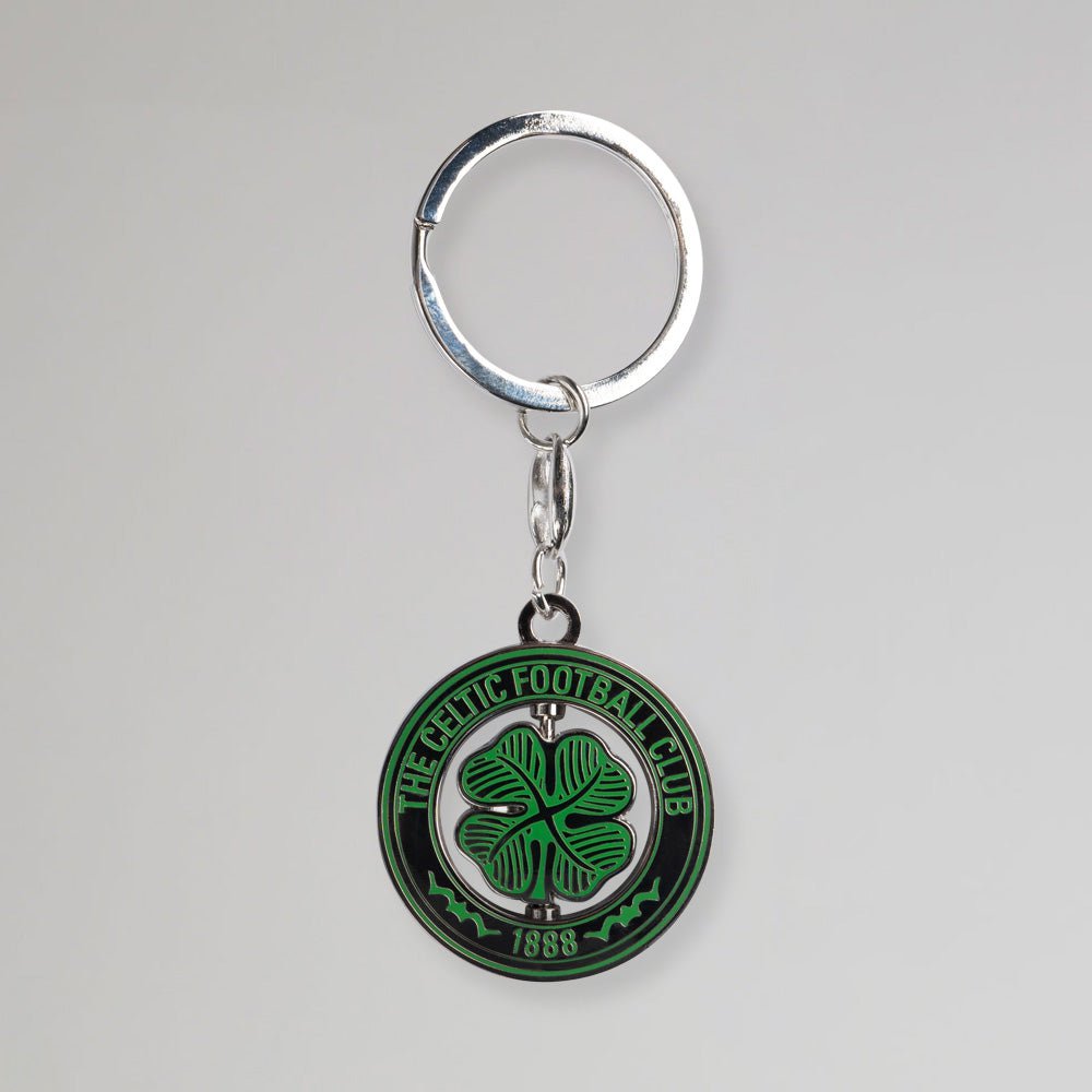 Celtic Silver Clover Spinner Keyring
