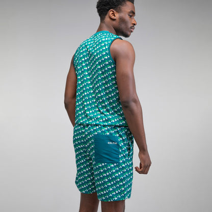 Celtic Text Pattern Swim Shorts