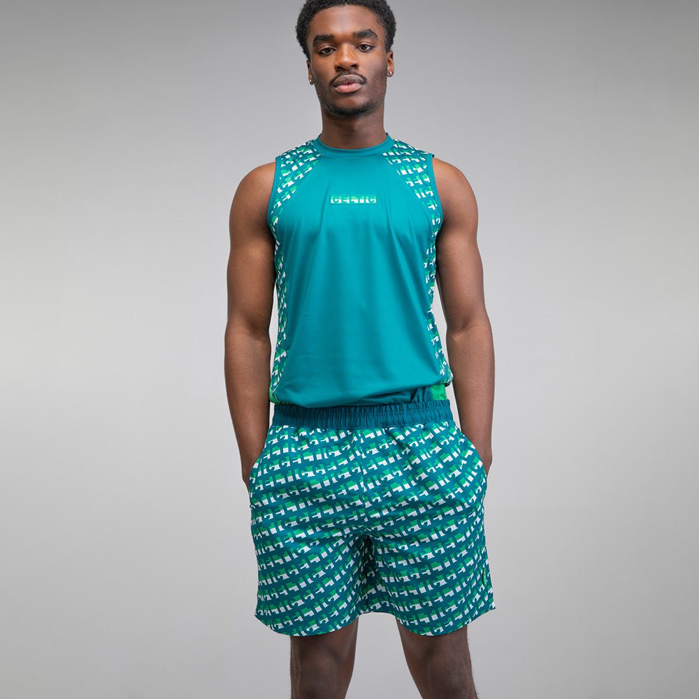 Celtic Text Pattern Swim Shorts