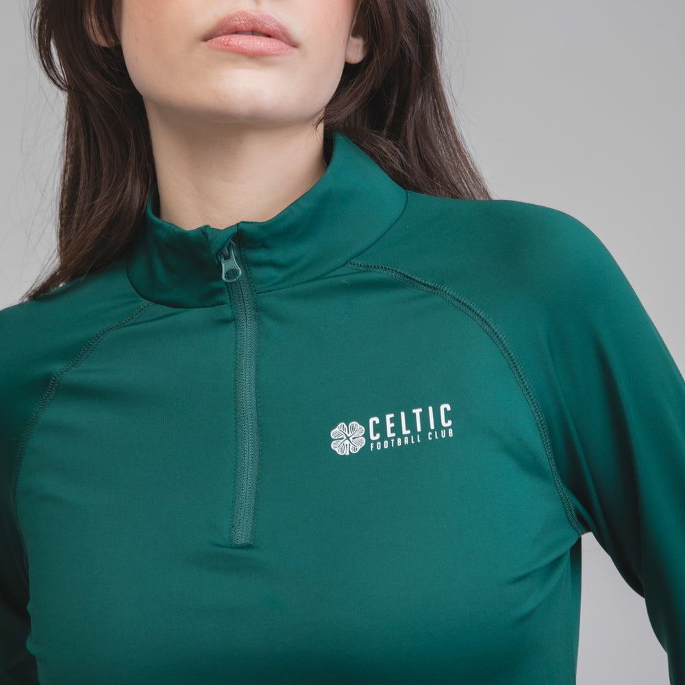 Celtic Women's Clover Dark Green Quarter Zip