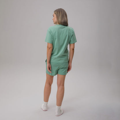 Celtic Women's Light Green Stripe Short Pyjama Set