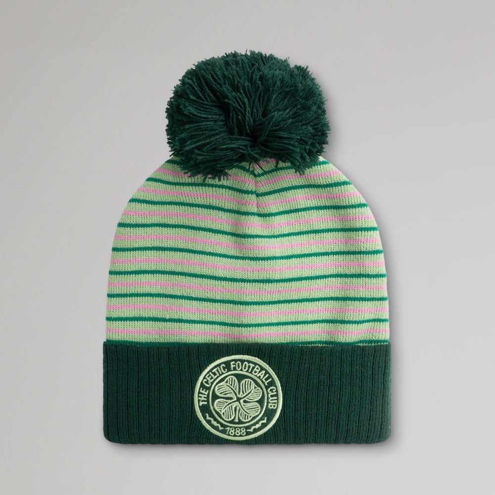 Celtic Women's Striped Pom Pom Beanie