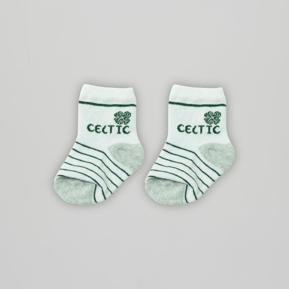 Celtic 2 Pack Infant Socks - White/Grey