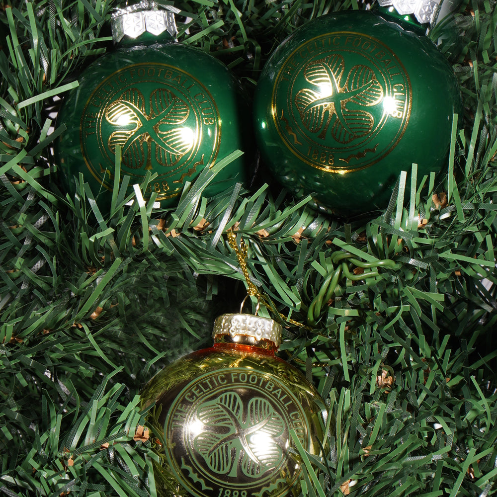 Celtic Christmas 3 Pack of Satin Luxury Baubles