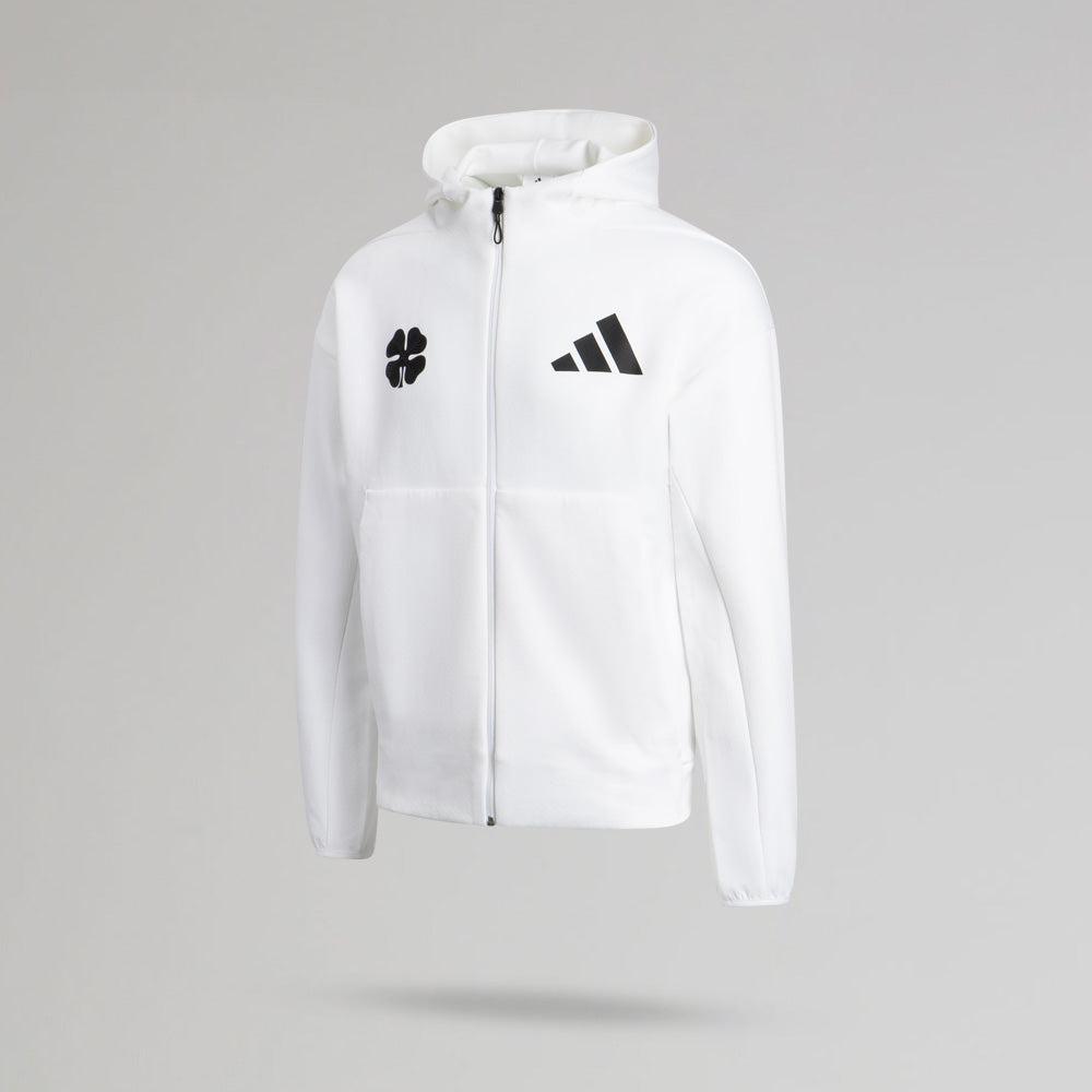 adidas Celtic Z.N.E. White Zip Hoodie