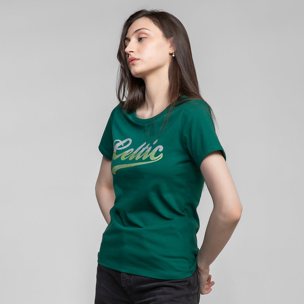 Celtic Women's Glitter Text T-Shirt