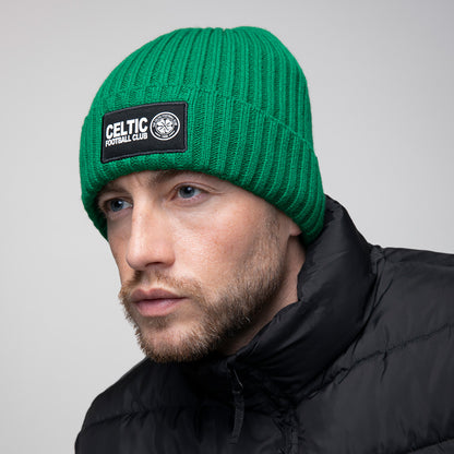 Celtic Ribbed Patch Beanie