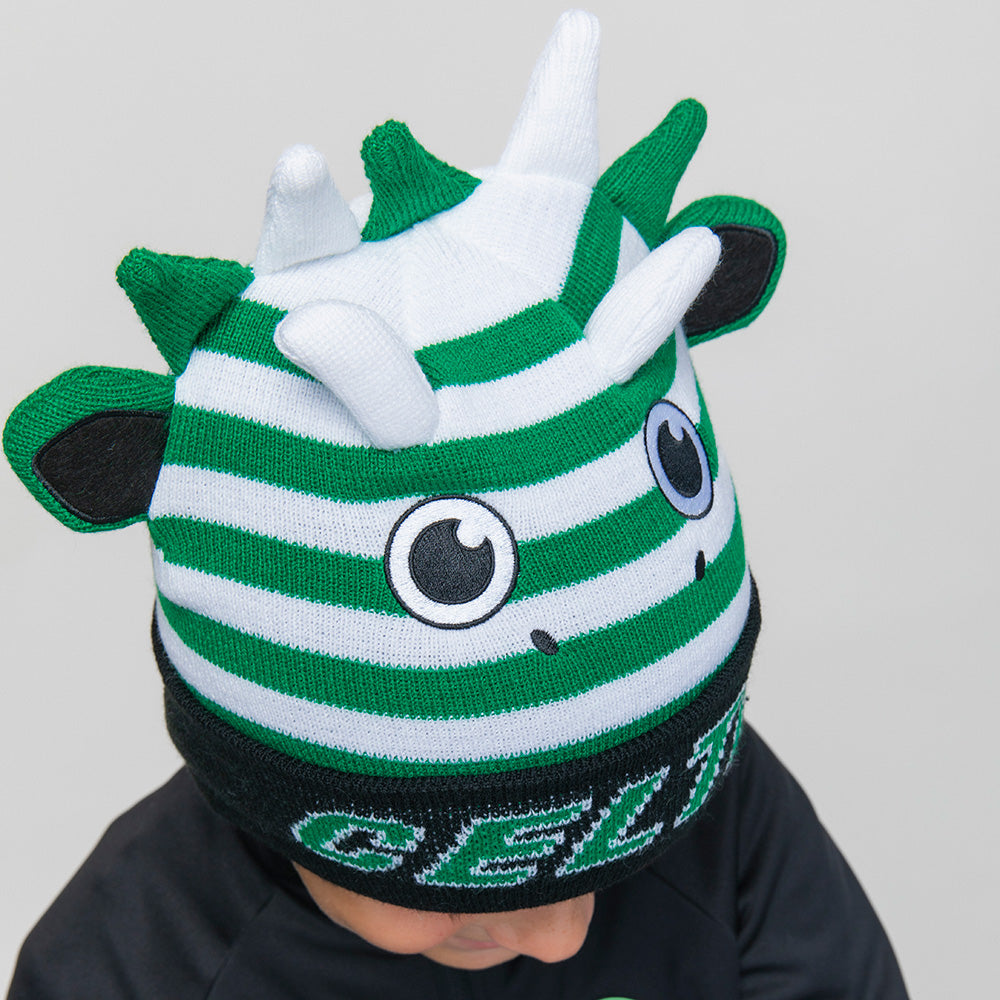 Celtic Junior Hooped Dinosaur Beanie