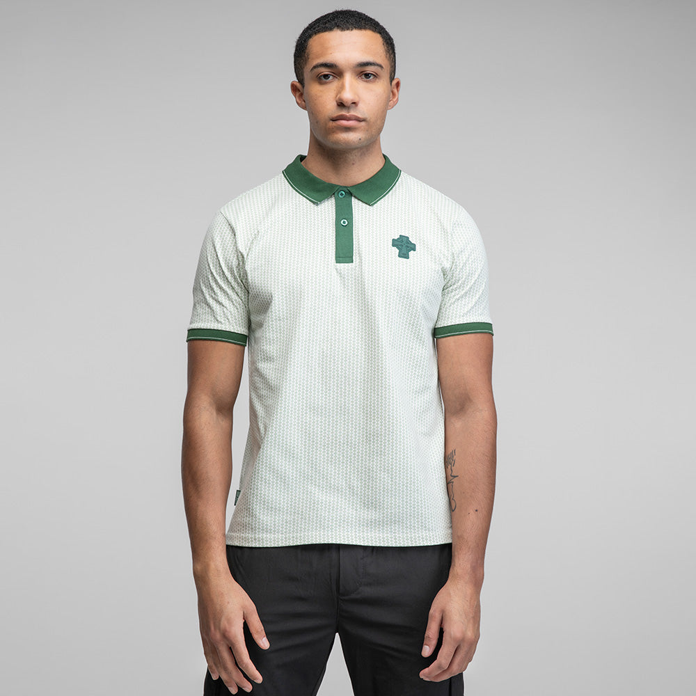 Celtic Cross Patterned Polo Shirt