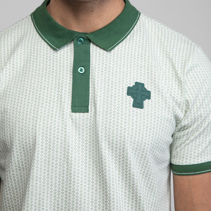 Celtic Cross Patterned Polo Shirt